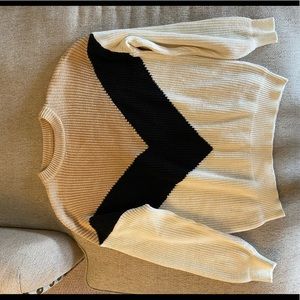 Chevron color block sweater — oversized fit — size small